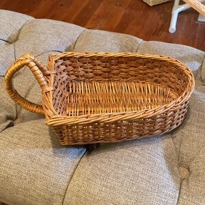 Vintage Woven Basket with Handle H 4.5 x L 11” x W 6.5”